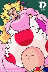 ass bonding couple dp1up female fucked_from_behind giantess grunting happy holding_object male mario mario_(series) princess_peach sex smile