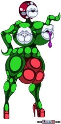 big_breasts big_lips breasts exkrill herm lips mental_transformation piranha_plant shiny tf thicc thick transformation