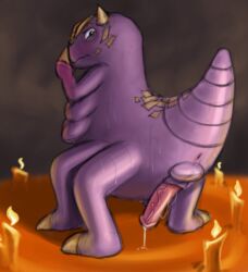 4_legs 6_arms anus armorclade artist_upload balls blush candle embarrassed evilevilevil fire full_body leaking_cum long_penis looking_at_viewer looking_back male monster multi_arm multi_limb my_singing_monsters penis precum purple_body purple_skin quadruped red_penis repatillo request scales self_upload solo_male sweat sweating tagme tail
