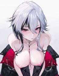 arlecchino_(genshin_impact) artist_request breasts eyes female genshin_impact girl hair lips nipples
