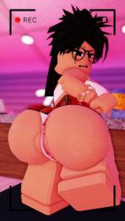3d anus anus_peek ass ass_focus asshole asshole_behind_thong behind_view big_ass bottom_heavy caught cnp_(roblox) donquiotedd exposed_pussy groping hand_on_hip panties pov public recording roblox roblox_avatar robloxian shocked shocked_expression voyeur