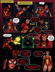 ass avengers big_breasts big_penis bra breasts comic english_text female female_only heroine hips horny_female hypnosis_fetish jean_grey jessica_drew madelyne_pryor marvel marvel_comics ms._marvel multiple_girls panties penis pussy sexy_ass she-hulk slave_collar speech_bubble spider-man_(series) spider-woman spider-woman_(jessica_drew) superheroine vagina wanda wanda_maximoff x-men