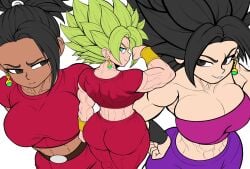 abs artist_request big_breasts breasts caulifla cleavage dragon_ball dragon_ball_super huge_breasts kale kefla kefla_(dragon_ball) large_breasts large_tits muscle muscles muscular muscular_arms muscular_body muscular_female muscular_legs muscular_thighs shounen_jump tagme