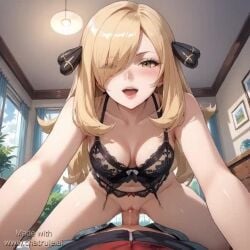 ai_generated cowgirl cowgirl_position cynthia_(fire_emblem) cynthia_(lunarspy) cynthia_(pokemon) cynthiafeline female male male/female naked_female no_sound penis penis_in_pussy pov pov_eye_contact pov_male pussy riding riding_penis tagme vagina vaginal_penetration vaginal_sex video