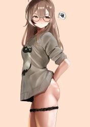 1girls :t ahoge ass black_hair black_panties bothered breasts brown_hair closed_mouth female female_only glasses hololive hololive_english hololive_english_-council- hololive_english_-promise- implied_sex light-skinned_female long_hair long_sleeve_sweater long_sleeves multicolored_hair nanashi_mumei no_pants panties panties_down panties_pulled_down pout pouting redi_(rasec_asdjh) side_view slap_mark solo solo_female solo_focus spank_marks speech_bubble tagme virtual_youtuber white_hair