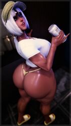 ass breasts female final_fantasy final_fantasy_xiv garlean gpose(ffxiv) huge_ass huge_breasts hyur kallitheshort midlander solaris_caelum tagme white_hair