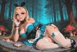 1girl 1girls ai_generated alice_(disney) alice_in_wonderland alice_in_wonderland_(1951_film) alice_liddell bangs blonde blonde_hair blue_eyes blush boobs breasts camel_toe cameltoe cleavage clothed clothed_female curvy disney disney_princess ecchipeachi female female_focus female_only focus fringe fully_clothed large_breasts long_hair nipples nipples_covered nipples_visible_through_clothing pussy sfw solo solo_female solo_focus sweat teeth tight_clothes tight_clothing uncensored