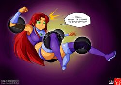 1girls 2014 age_progression ass ass_expansion breast_expansion breast_growth comic dc dc_comics female female_only magic magic_crystal raven_(dc) solo starfire teen_titans witchking00