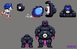 big_belly big_penis demon exkrill kuromaru_(mugen) m.u.g.e.n monster muscles muscular muscular_male pixel_art project_x_love_potion_disaster sonic_(series) sonic_the_hedgehog sprite transformation transformation_sequence ugly_bastard