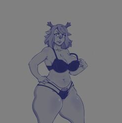 2025 2d 2d_(artwork) 2d_artwork anthro big_breasts breasts carol_holiday deer deer_antlers deer_girl deltarune deltarune_chapter_4 digital_art digital_drawing_(artwork) digital_media_(artwork) female furry furry_female lingerie lingerie_only mature mature_anthro mature_female mature_woman milf mommy monochrome mother new_world_deer pubes pubes_exposed pubic_hair pubic_hair_peek reindeer reindeer_antlers solo solo_female tagme thick thick_thighs undertale undertale_(series) wide_hips x_yarita