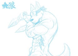 1boy anthro anthrofied blush bolt_(character) bolt_(film) disney kyuuhari male male_only monochrome muscular rough_sketch sketch solo