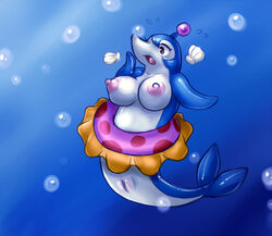 big_breasts bomberman_jetterz breasts cetacean dolphin dolphin_bomber female fur furry furry_only inflatable lurkingtyger mammal marine open_mouth pussy solo underwater water