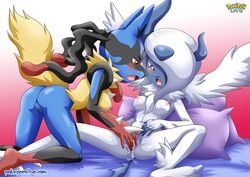 2girls absol all_fours anthro bbmbbf bed bedroom blush breasts chest_tuft cum cum_on_hand duo erect_nipples female female_only fingering fur lucario masturbation mega_absol mega_evolution mega_lucario messy multiple_girls neck_tuft nintendo nipples open_mouth palcomix palcomix_vip penetration pokemon pokemon_(species) pokepornlive pussy pussy_juice red_eyes spike spread_legs spreading tongue tuft yuri