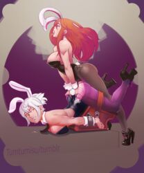 1futa 1girls ahe_gao ambiguous_penetration areolae ass battle_bunny_riven blush breasts bunny_costume bunny_ears bunny_girl bunny_tail bunnygirl bunnysuit cleavage clothing cum cum_drip cum_inside cumshot curvy detached_collar erect_nipples erection female female_penetrated femsub from_behind futa_on_female futadom futanari futanari_penetrating green_eyes high_heels huge_breasts intersex katarina_du_couteau large_ass large_penis league_of_legends long_hair multiple_girls necktie nipples no_bra open_mouth panties pantyhose penetration penis penis_out restrained riven sex short_hair silver_hair spread_legs tears the_grind_series tumtumisu wrist_cuffs x-ray