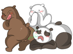 3boys anal anthro anus ass balls bear blpanda blush cartoon_network cute fart gay grizzly_(character) grizzly_bear ice_bear male mammal panda panda_(character) polar_bear sweat teeth we_bare_bears