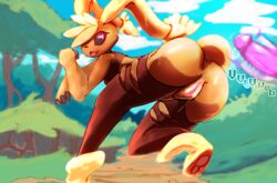 anus ass back_to_viewer dildo female lopunny nintendo pokemon pokemon_(species) pussy sex_toy seyferwolf text vibrator video_games wet