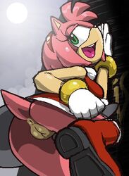 1girls amy_rose anthro anus ass back_view bedroom_eyes boots bottomless clothes eulipotyphlan female footwear fur furry furry_only gloves going_commando green_eyes hair half-closed_eyes handwear hedgehog hotred innie_pussy is_(artist) looking_at_viewer looking_back mammal no_panties no_underwear partially_clothed pink_hair presenting presenting_anus presenting_hindquarters presenting_pussy pussy rear_view servedasis smile solo sonic_(series) tail topwear