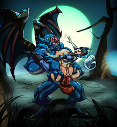 ahe_gao ass balanar blue_skin breasts clothing demon dota_2 female fucked_silly huge_cock interspecies large_breasts long_hair luna_(dota) monster night_stalker open_mouth penetration penis pussy sex vaginal_penetration