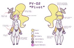 android blonde_hair blush cyborg model_sheet pink_eyes pivot pivot_(zedrin) pv-02_pivot robot satellite_antenna standing zedrin