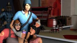 3d engineer femengineer femscout futanari human intersex pyro pyro_(team_fortress_2) rule_63 scout scout's_mother team_fortress team_fortress_2