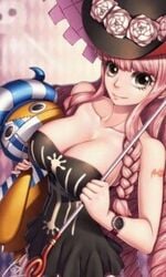 1girls female female_only hat horo_horo_no_mi mini_hollows one_piece pale-skinned_female pale_skin perona pink_hair plushie post-timeskip solo tagme umbrella