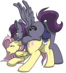 all_fours anus ass ass_up balls butt_in_the_air cum cum_inside drooling equine fan_character fluttershy_(mlp) friendship_is_magic from_behind horse long_tail mammal my_little_pony open_mouth pegasus penetration penis pony pussy saliva straight_hair twilicious vaginal_penetration wings