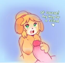 alpaca animal_crossing anthro breasts camelid canine dickgirl dog female fur intersex isabelle_(animal_crossing) male mammal nintendo penis precum raikissu reese_(animal_crossing) straight video_games