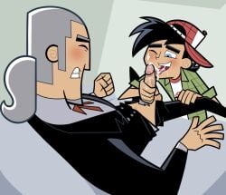 accurate_art_style balls blush cum_in_mouth cumming danny_fenton danny_phantom ejaculation_in_mouth fun_danny male male_only nickelodeon older_male older_man_and_younger_boy on_model penis pleasure_face pompouspep puffyphantom teenage_boy vlad_masters yaoi