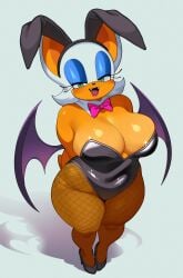 bodysuit bunny_ears bunnysuit_rouge_(trend) curvy female fiinel leotard rouge_the_bat sonic_(series) voluptuous_female