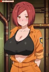 1girls ai_generated aindroidparanoid ass big_ass big_breasts big_butt breasts busty cleavage curvy cute enen_no_shouboutai fat_ass female female_only fire_force hair hi_res hips huge_ass huge_breasts human jumpsuit large_ass large_breasts legs lisa_isaribi narrow_waist red_hair short_hair slim_waist tagme thick_ass thick_thighs voluptuous waist wide_hips
