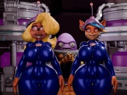 3d animated bodysuit crash_(series) crash_bandicoot crash_bandicoot_2:_n-tranced drool dual_persona enemy_conversion female femsub furry latex male maledom multiple_girls multiple_subs n-tranced n._trance spiral_eyes symbol_in_eyes tawna_bandicoot thehypnopotamus