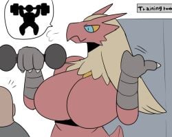 1girls anthro big_breasts blaziken breasts cleavage creatures_(company) female fur furry game_freak generation_3_pokemon inumatori nintendo pokémon_(species) pokemon pokemon_(species) pokemon_rse starter_pokemon