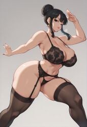 1girls ai_generated artist_name ass big_ass big_breasts big_butt black_eyes black_hair black_stockings breasts chichi curvy curvy_body curvy_female curvy_figure curvy_hips dragon_ball female female_focus female_only hi_res high_resolution highres hourglass_figure hourglass_figured_female huge_breasts large_breasts light-skinned_female light_skin lingerie lingerie_only long_hair looking_at_viewer only_female perfect_body reviaiart stockings voluptuous voluptuous_body voluptuous_female