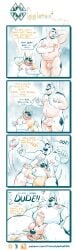 absurd_res anthro balls balls_on_face belly canid canine canis chocolateandmilk chode comic daddy_kink dialogue domestic_dog duo erection falling foreskin freudian_slip genitals herding_dog hi_res human human_to_anthro larger_male male male/male mammal moobs musclegut muscular nipples pastoral_dog paws pecs penis richard_wiggleton short_stack size_difference slipping smaller_male soap_bar species_transformation tail tail_motion tailwag these_aren't_my_glasses thick_thighs transformation uncircumcised welsh_corgi