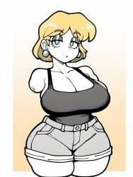 ai_generated amputee armless big_breasts blonde_hair blue_eyes legless limbless lori_loud quadruple_amputee sexy the_loud_house
