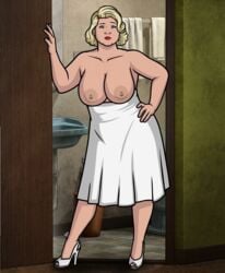 archer_(series) bbw blonde_hair eyeshadow high_heels lipstick makeup marilyn_monroe_(cosplay) pam_poovey u4oedit