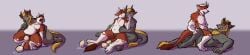 2022 absurd_res andromorph andromorph/male anthro anthro_on_anthro arzei behemoth_(final_fantasy) biobasher biped blonde_hair bodily_fluids brown_body brown_fur brown_hair colored countershade_face countershade_fur countershade_neck countershade_torso countershading crouching duo egg egg_from_pussy final_fantasy front_view fur genital_fluids gloves_(marking) gradient_background hair hi_res horn intersex intersex/male leg_markings long_image lying male markings nude on_back oviposition pregnant pregnant_andromorph pregnant_anthro pregnant_intersex sex side_view simple_background sitting_on_another slightly_chubby smile socks_(marking) spread_legs spreading square_enix standing white_body white_countershading white_markings wide_image yellow_body yellow_fur