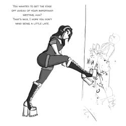1boy 1girls ballbusting cbt celera_prime dominant_female female femdom glory_hole male precum stomping_on_balls submissive_male tagme