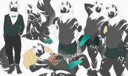 animal_genitalia animal_penis anthro aslinino ass backsack balls bodily_fluids book bottomwear bulge canid canine canine_genitalia canine_penis canis clothed clothing digital_media_(artwork) digitigrade erection eyewear eyewear_only feet fur genital_fluids genitals glasses glasses_only hair hi_res kneeling knot lying male mammal nude on_back open_clothing open_topwear pants pawpads penis pillow precum precum_string shirt simple_background sleeping smile solo spread_legs spreading standing tail toes topwear underwear underwear_only undressing wearing_glasses wolf