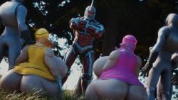 3d 3d_(artwork) ahim_de_famille ass big_ass big_breasts big_butt big_thighs breasts curvy curvy_figure emma_goodall female gia_moran gokai_pink gokai_yellow helmet kaizoku_sentai_gokaiger large_ass large_breasts lord_zedd luka_millfy power_rangers power_rangers_super_megaforce putty_patrol runn1non super_sentai superheroine technically_a_crossover thick_thighs thighs tokusatsu voluptuous