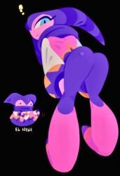 ambiguous_gender ass ass_focus bent_over bubble_ass bubble_butt curvy dat_ass eyelashes feminine feminine_body humanoid jester jester_outfit looking_at_viewer looking_back nights nights_into_dreams redxliner revealing_clothes skin_tight solo solo_focus throwing_it_back