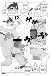 ambiguous_gender censored comic eeveelution english_text floatzel fur kify love_blue male nintendo pokémon_(species) pokemon pokemon_(species) text vaporeon video_games zangoose