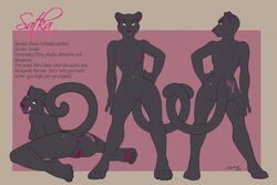 amber_eyes anthro anus ass black_fur black_panther black_skin claws english_text feline female front_view fur hand_on_hip inflatable licking licking_lips looking_at_viewer mammal model_sheet multiple_poses nipples nude panther pink_background pose purple_nipples purple_nose purple_pussy pussy raised_tail rear_view rubber satka simple_background smile solo standing text toe_claws tongue tongue_out tygurstar vinyl