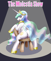 alicorn anus ass english_text equine female friendship_is_magic furry furry_only horn mammal my_little_pony non-anthro orca_(artist) princess_celestia_(mlp) pussy solo text uncensored wings