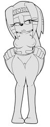 anthro bedroom_eyes breasts clothed clothing echidna female gloves half-closed_eyes half-dressed jammiez jewelry mammal monotreme nipples open_mouth partially_clothed presenting presenting_pussy pussy shirt skirt skirt_lift solo sonic_(series) tikal_the_echidna