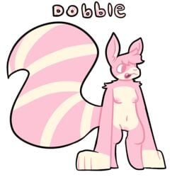 big_paws big_tail breasts cute dobble female mammal markings nipples nude piebunny pink_fur pussy