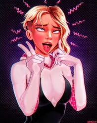 1girls ahe_gao ahegao_face gwen_stacy sexy slutty_face spider-gwen spider-man:_across_the_spider-verse spider-man:_into_the_spider-verse tounge_out