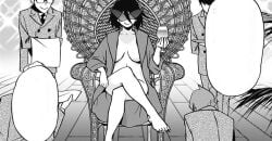 1girls boku_no_hero_academia covering_breasts crossed_legs flashing manga manga_page midnight_(my_hero_academia) midnight_(old_costume)_(my_hero_academia) my_hero_academia my_hero_academia:_vigilantes naked naked_female nude nude_female official_art official_style open_clothes short_hair sitting trenchcoat vigilante:_my_hero_academia_illegals