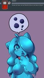 ! anthro blue_goo blueberry chubby collar faye_(napalm) feline fruit gameboy_color goo licking mammal napalm_(artist) tasting tongue tongue_out