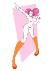 1girls boogermouse boots breasts nipples pink_hair pubic_hair sega space_channel_5 ulala